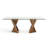 Avanicole Rectangular Glass Top with Solid Wood Base Dining Table-1723591665