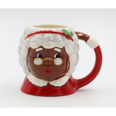 African American Mrs.Claus Ceramic Mug- 4"H 