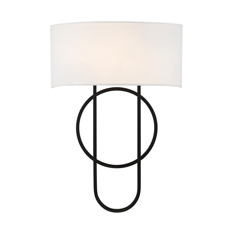 Kinmundy 2-Light Wall Sconce in Matte Black, Matte Black
