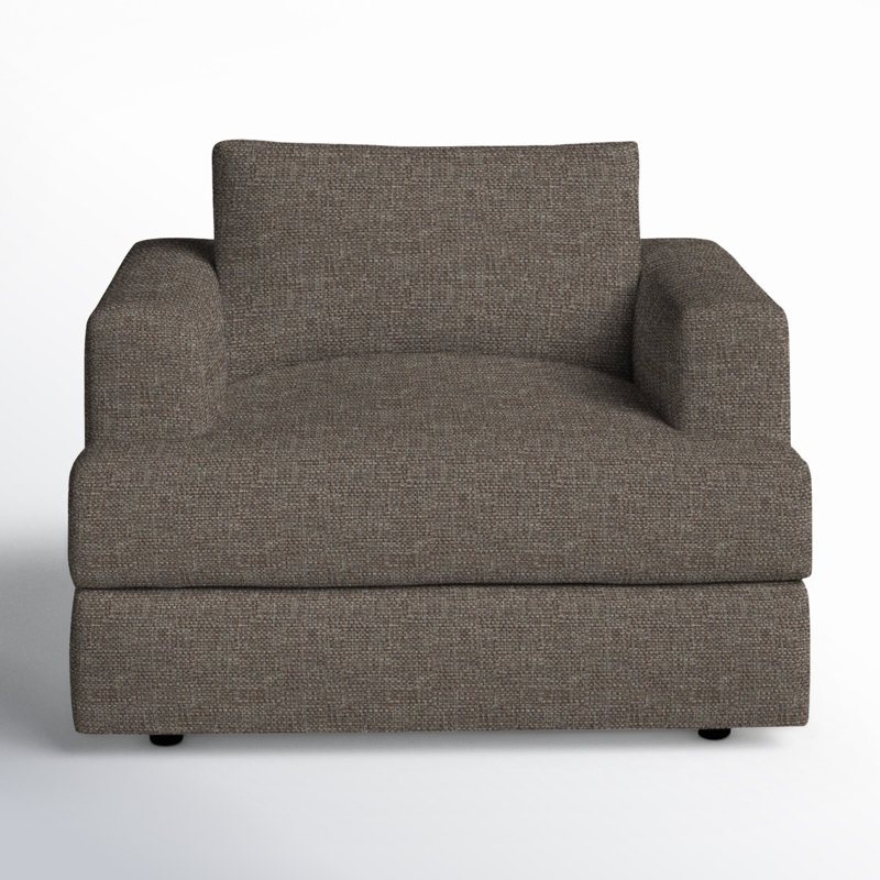 Cayden Upholstered Chair And A Half, Drusky Charcoal Sustain® Basketweave