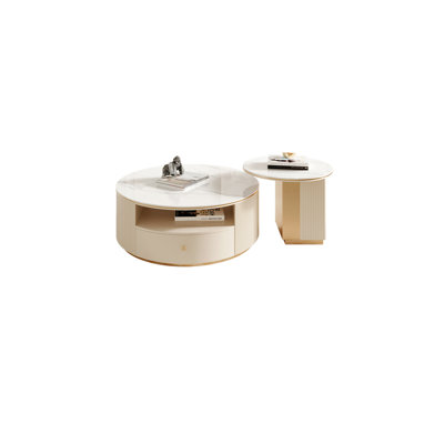 Ensemble de tables basses rondes italiennes multifonctionnelles