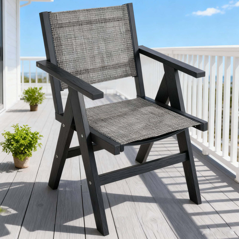 HIPS Stainless Steel All-Weather Outdoor Lounge Chair, Charcoal Gray