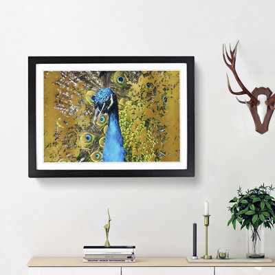 Dazzling Peacock Bird in Abstract - Picture Frame Painting Print