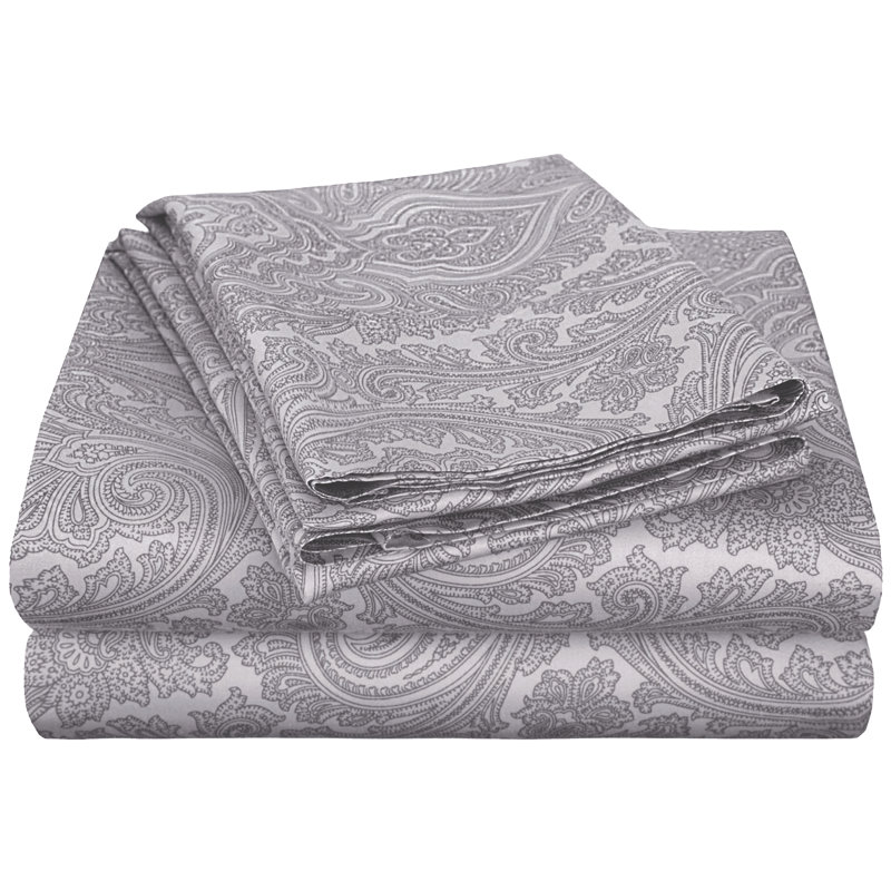 Ensemble de housse de couette réversible en mélange de polyester 600 fils Danford, Gris foncé