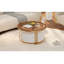 Table basse gigogne moderne 2 pièces avec tiroirs et plateau en verre trempé brun moderne 27,6 po-836350820-836350818