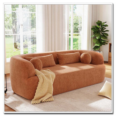 Canapé rembourré avec coussins 86 po Chenille