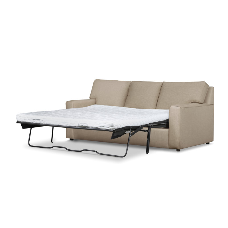 Yosef 82.5" Upholstered Sleeper Sofa, Conversation Linen Basketweave