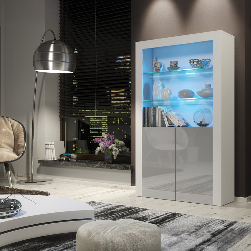 Aristil Display Cabinet, White/Grey