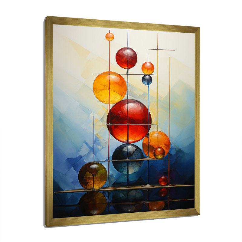 «Opt Art Harmonic Balance IV» sur toile, Cadre photo doré, H 44 po x l 34 po x P 1,5 po