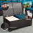 Patio Coffee Table All-Weather Wicker Side Table with Waterproof Cover-1431010968