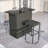 Contemporary Patio Bar Set, Metal & Rattan, Perfect For Outdoor Entertaining