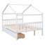 Lit double pleine grandeur en bois avec tiroirs, blanc-227285376