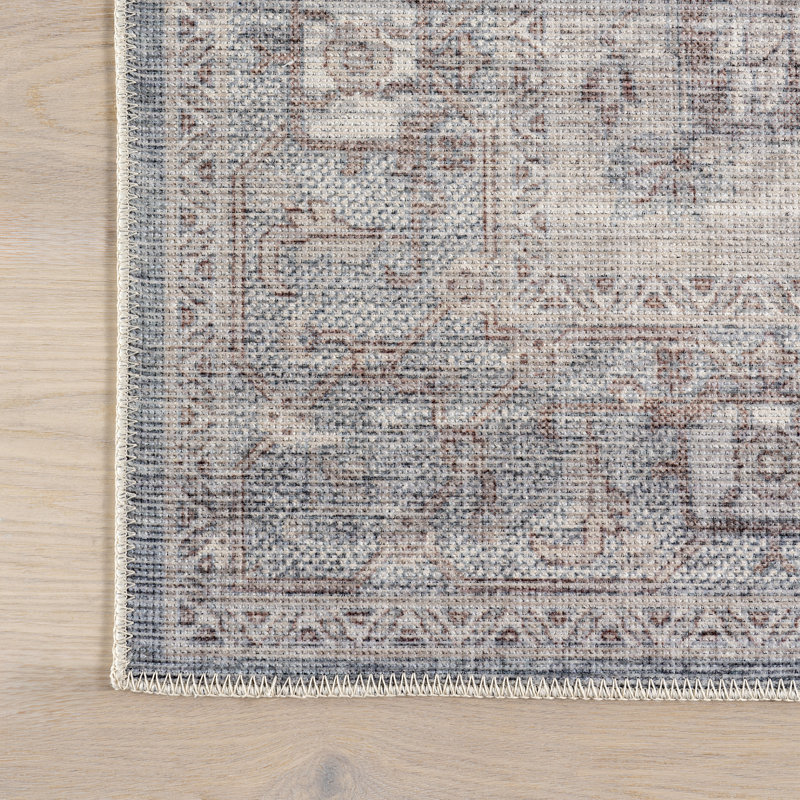Tapis en coton recyclé lavable à la machine Francklyn Collection, Rectangle de 5 pi x 8 pi