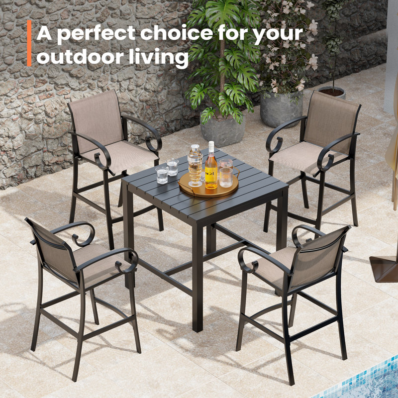 Parag Aluminum Outdoor 27.7'' Bar Stool, Ashe