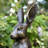 23''H MGO Bronze Standing Rabbit Statue
