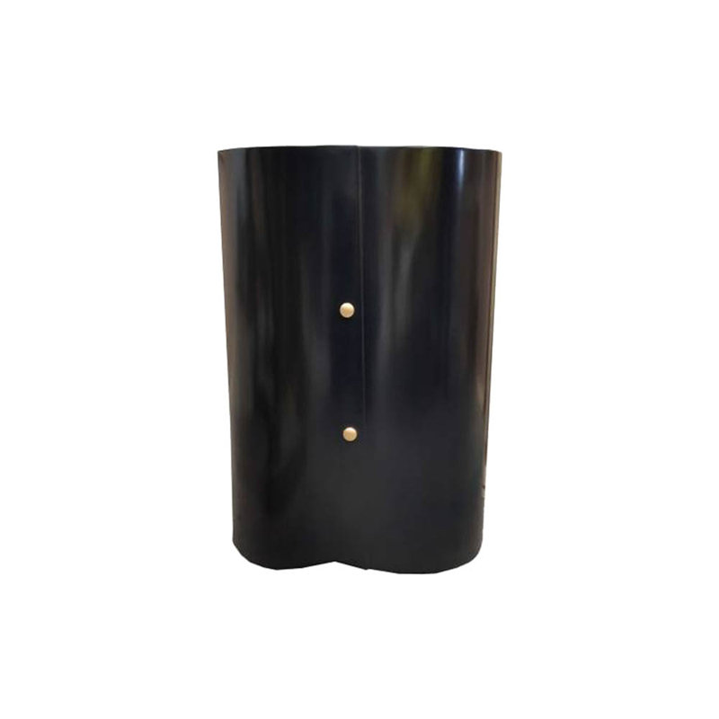 Kitel Black Round Marble Topped Side Table