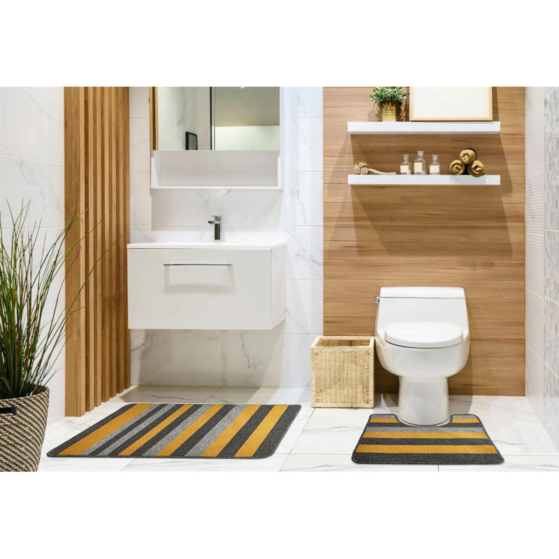 Annu Polypropylene Plastic Non-Slip Bath Mat, Yellow