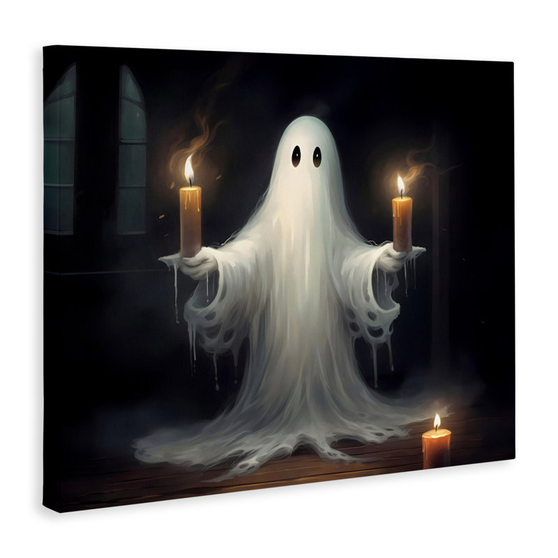 Toile fantôme Spooky Candlelit, design par LSR Design Studio, H 36 po x l 48 po