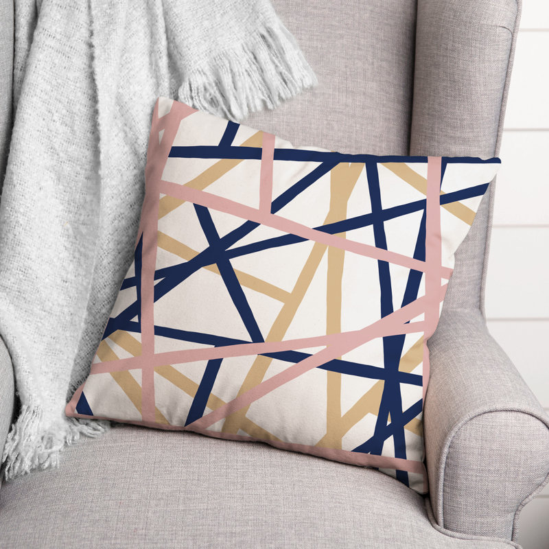  Mod Crossing Lines Square Pillow Cover & Insert