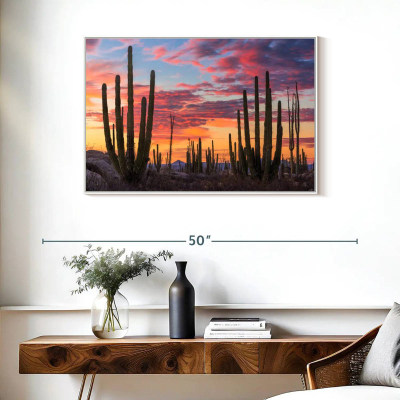 Lever de soleil de Baja California, Cadre flottant blanc, 37 po x 25 po