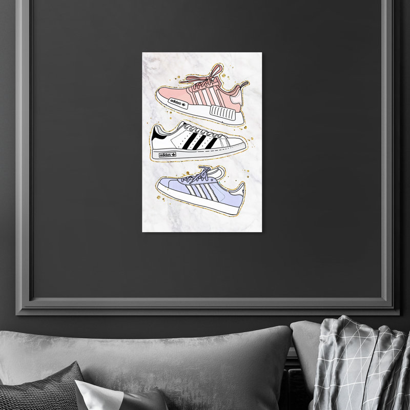 Espadrilles pastel - impression sur toile, Toile tendue, H 15 po x l 10 po