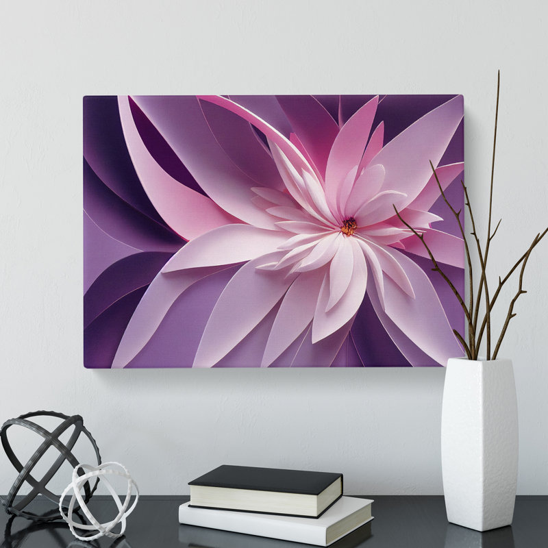 Interesting Modern Flower Art - Wrapped Canvas, 40cm H x 60cm W x 3cm D