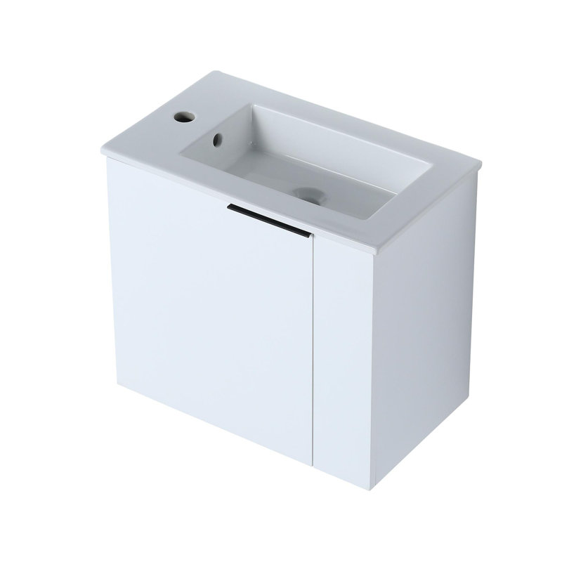 Meuble-lavabo flottant 22 po avec lavabo, Blanc
