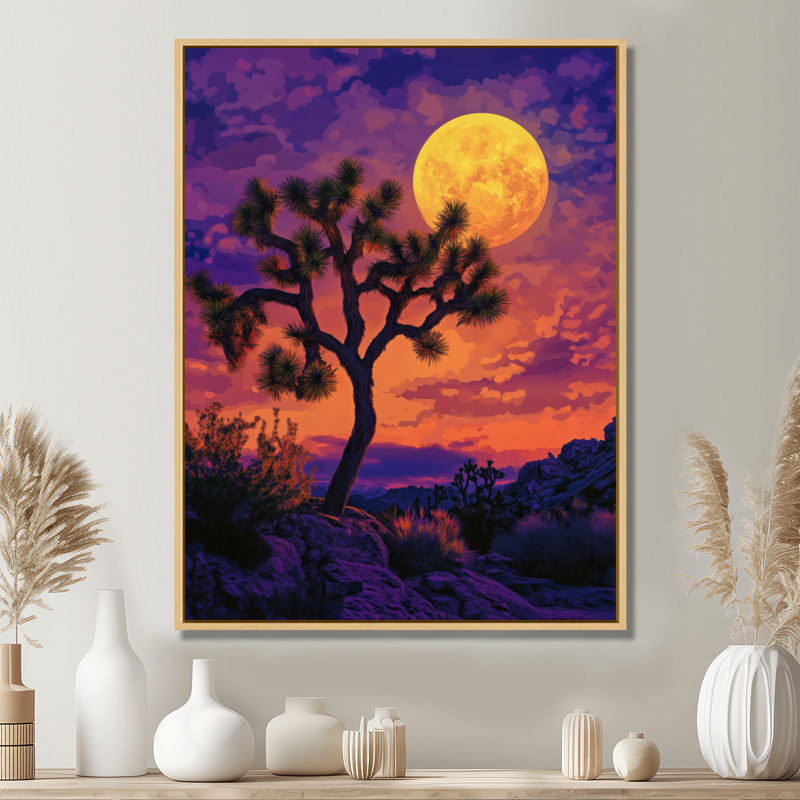 Joshua Tree, art mural, toile de lune du désert, impression de Joshua Tree Moonrise, H 44 po x l 34 po