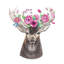 Tête de cerf avec fleurs - Art mural en toile florale pour la décoration intérieure