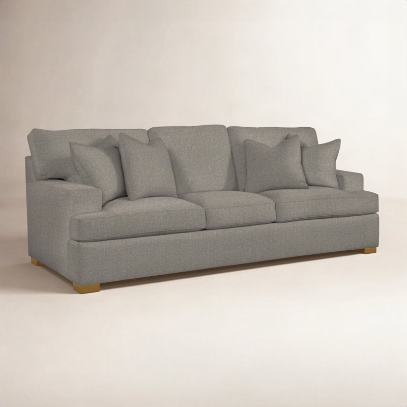 Cambria Upholstered 97'' Sofa, Havana Finish, Gray Sugar Performance; 0863-84