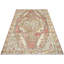 Tapis unique en laine noué à la main des années 1960 de 4 pi 5 po x 7 pi 3 po rouge / jaune / rose / ivoire