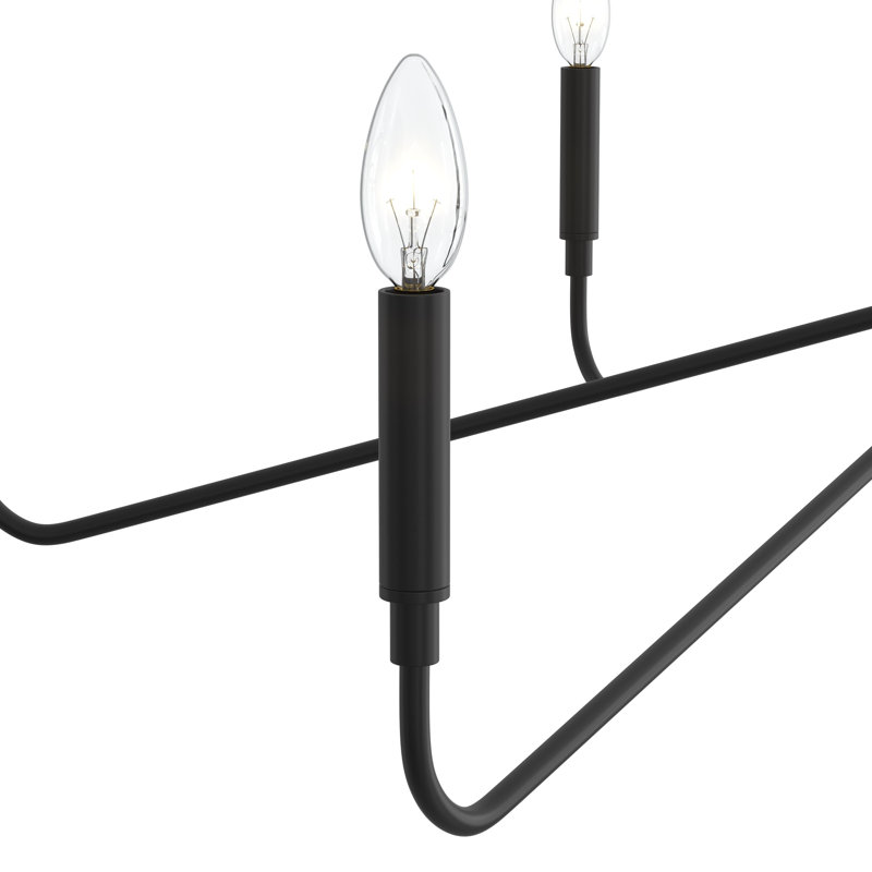 Lustre noir mat à 6 lumières Pilar, Noir mat
