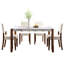 Ensemble de salle à manger contemporain 5 pièces, table en faux marbre de 46 po et 4 chaises rembourrées, peu encombrant pour la cuisine, bois d'hévéa massif avec base-861712019