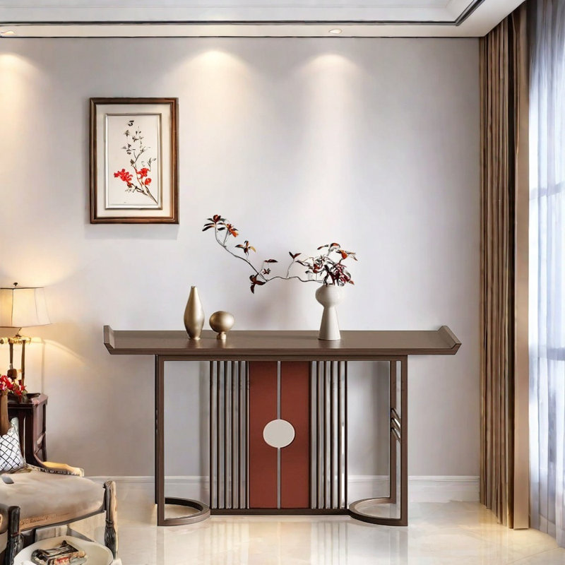Nouvelle table d'entrée de style chinois, H 33,5 po x l 59,1 po x P 13,8 po
