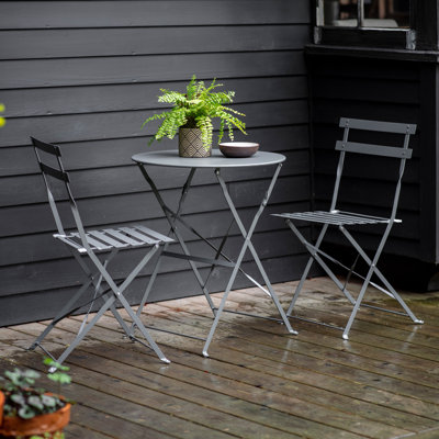Vannes 2 - Person Metal Patio Dining Set with Round Table