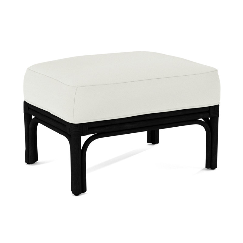 Boca Ottoman, Black, Green Performance Fabric; 0851-54