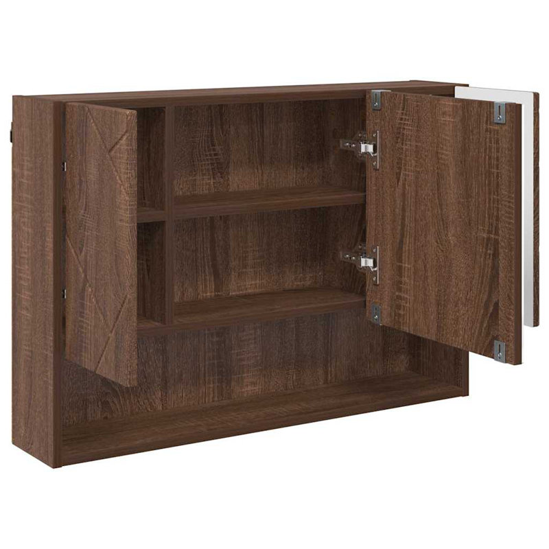 60mm W 78mm H Wall Mounted Required Medicine Cabinet Mirror, Smoked Oak