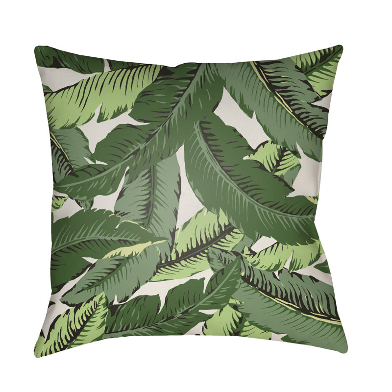 Indoor/Outdoor Floral Throw Pillow, 20" H x 20" W x 0.25" D