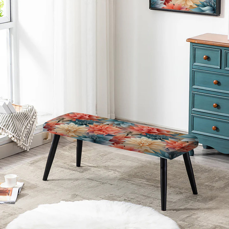 Multicolore floral géométrique Harmony - Banc rembourré floral noir