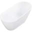 Baignoire de trempage autoportante contemporaine en acrylique de 55 po avec trop-plein et drain chromés, finition blanche ultrabrillante, certifiée Cupc, 22A04-55
