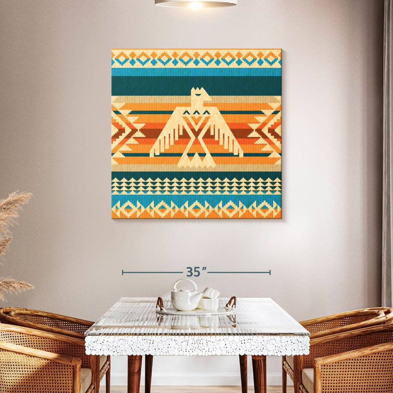 Lelar Navajo Eagle Pattern, 39" H x 39" W
