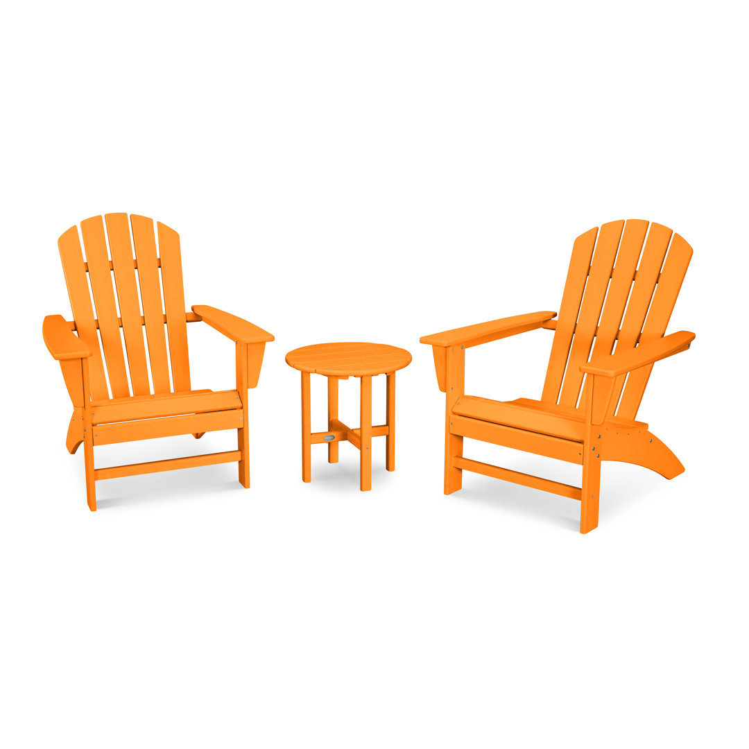 Nautical 3-Piece Adirondack Set POLYWOOD® Frame 