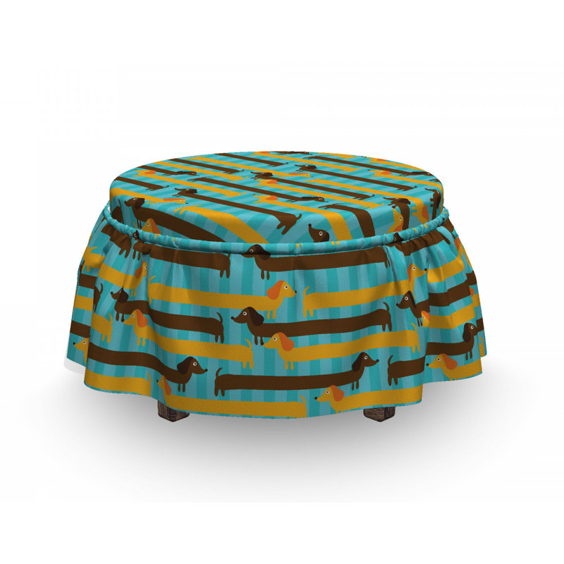 Housse pour de repose-pieds backdrop teckel dogs