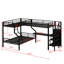 Lit mezzanine superposé en L avec garde-robe et bureau intégrés
