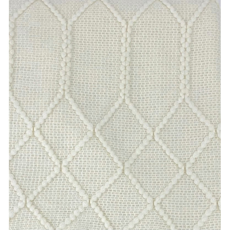 Irregular Rhombus Knitted Throw Blanket, Ivory