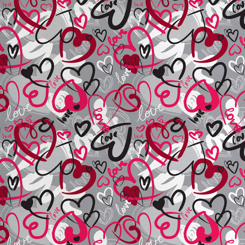 Tissu love, l 58 po x L 180 po