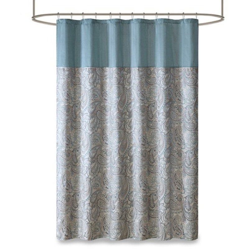 Rideau de douche jacquard, Bleu clair