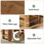 Solid Wood End Table, 2-Tier Couch Side Table with Storage, Rectangle Bedside Nightstand Table for Bedroom, Living Room