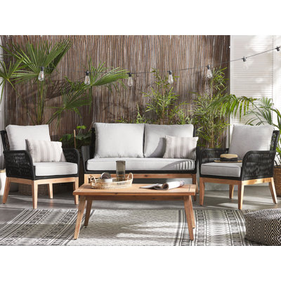4-Sitzer Lounge-Set Lalegun aus Polyrattan mit Polster
