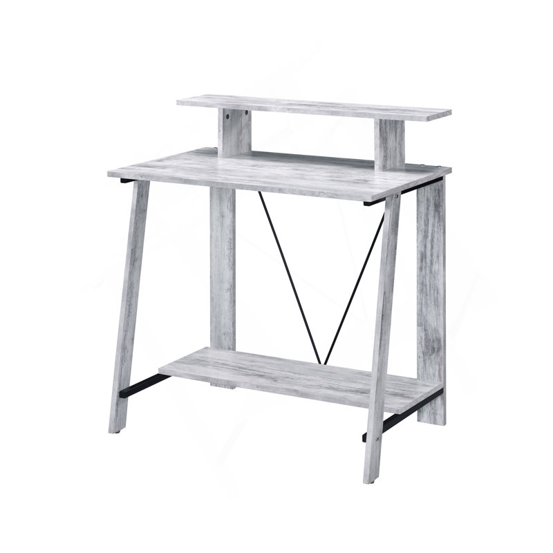 Bureau d'écriture antique blanc et noir avec tablette supérieure